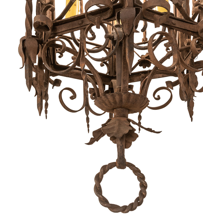 Meyda Tiffany 250746 Three Light Chandelier, Gilded Tobacco
