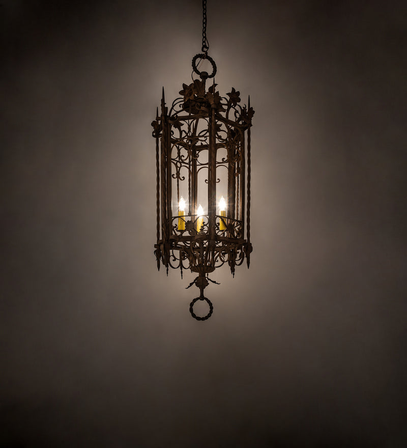 Meyda Tiffany 250746 Three Light Chandelier, Gilded Tobacco