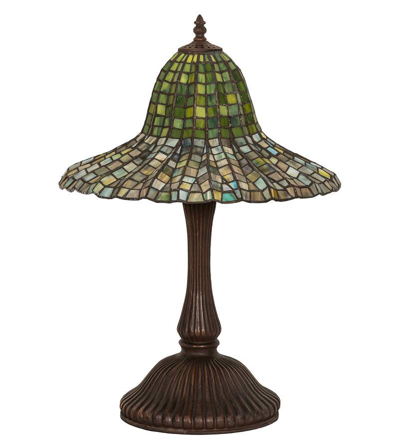 Meyda Tiffany 49165 One Light Table Lamp, Mahogany Bronze