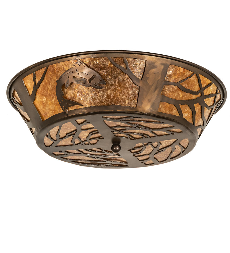 Meyda Tiffany 73393 Four Light Flushmount, Antique Copper