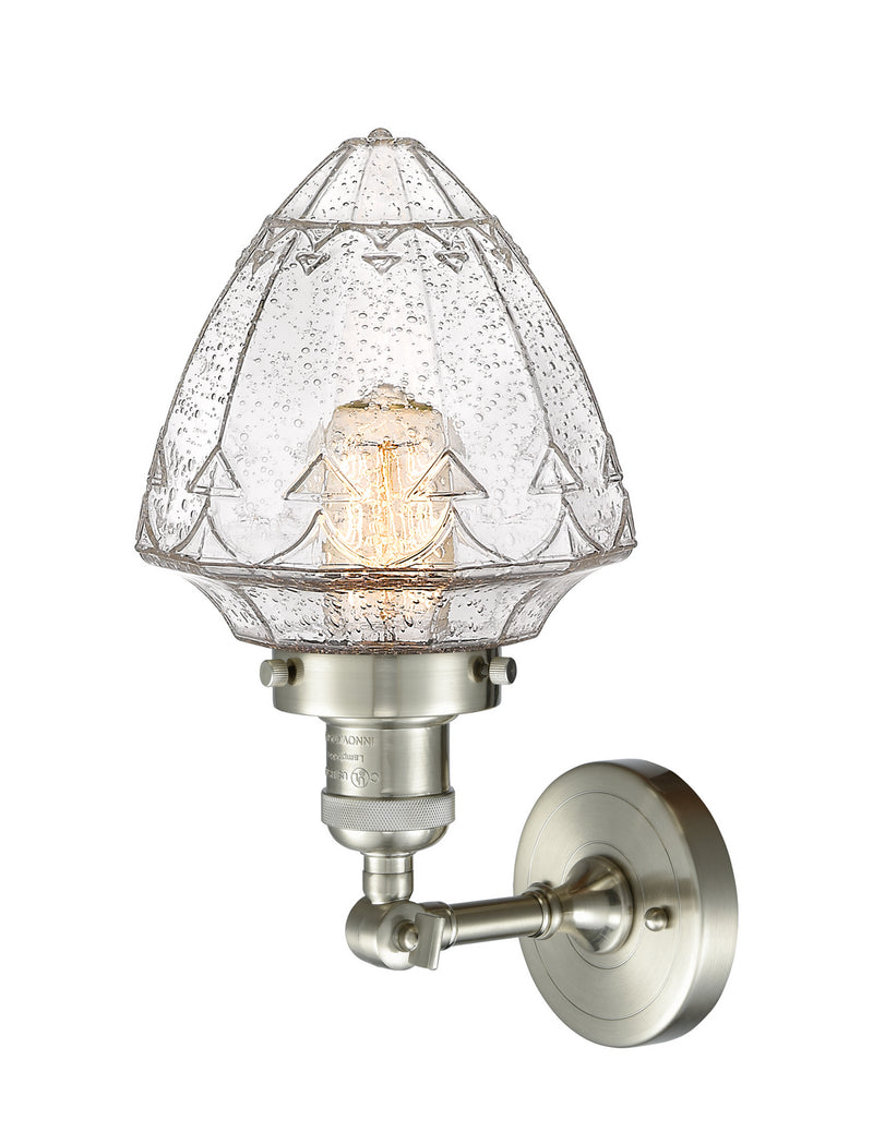 Innovations 203-SN-G664-7 One Light Wall Sconce, Brushed Satin Nickel