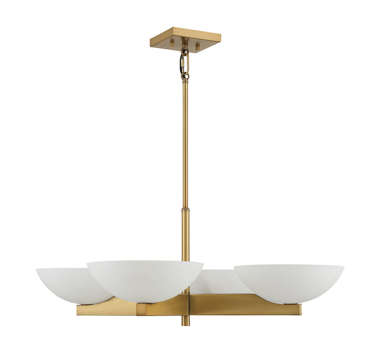 Savoy House 1-1613-4-322 Four Light Chandelier, Warm Brass