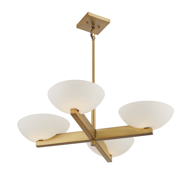 Savoy House 1-1613-4-322 Four Light Chandelier, Warm Brass