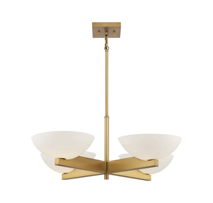 Savoy House 1-1613-4-322 Four Light Chandelier, Warm Brass