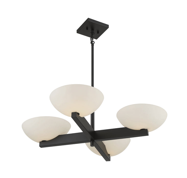 Savoy House 1-1613-4-89 Four Light Chandelier, Matte Black