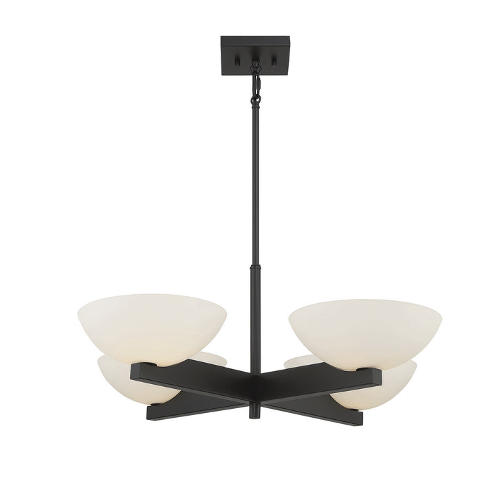 Savoy House 1-1613-4-89 Four Light Chandelier, Matte Black