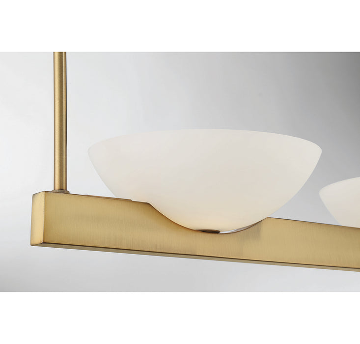 Savoy House 1-1614-3-322 Three Light Linear Chandelier, Warm Brass