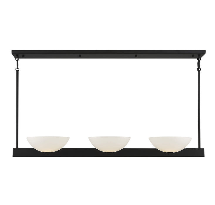 Savoy House 1-1614-3-89 Three Light Linear Chandelier, Matte Black