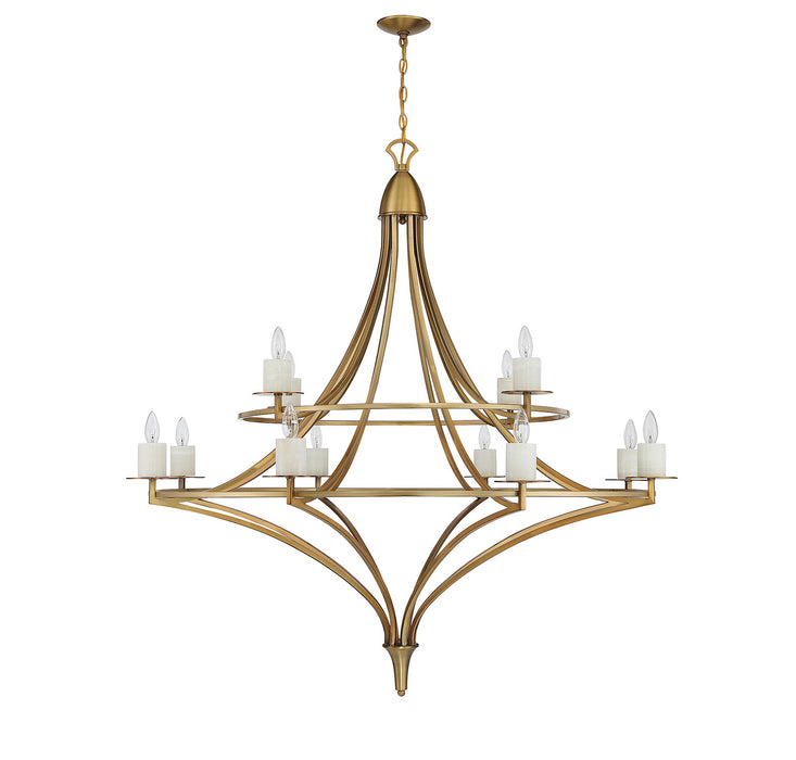Savoy House 1-1672-12-322 12 Light Chandelier, Warm Brass
