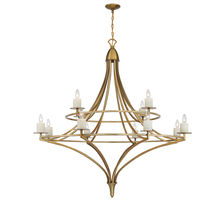 Savoy House 1-1672-12-322 12 Light Chandelier, Warm Brass