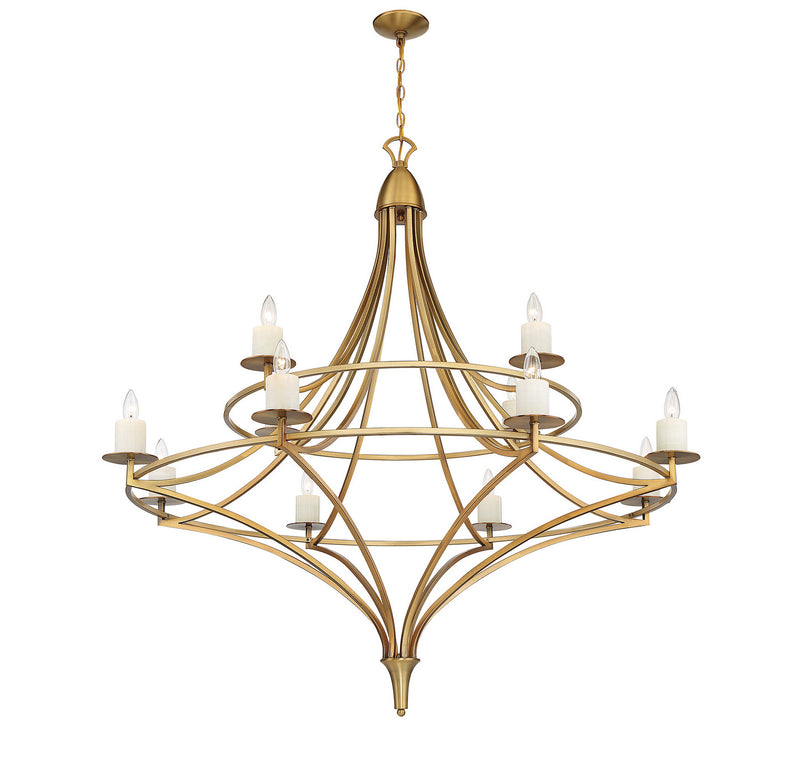 Savoy House 1-1672-12-322 12 Light Chandelier, Warm Brass