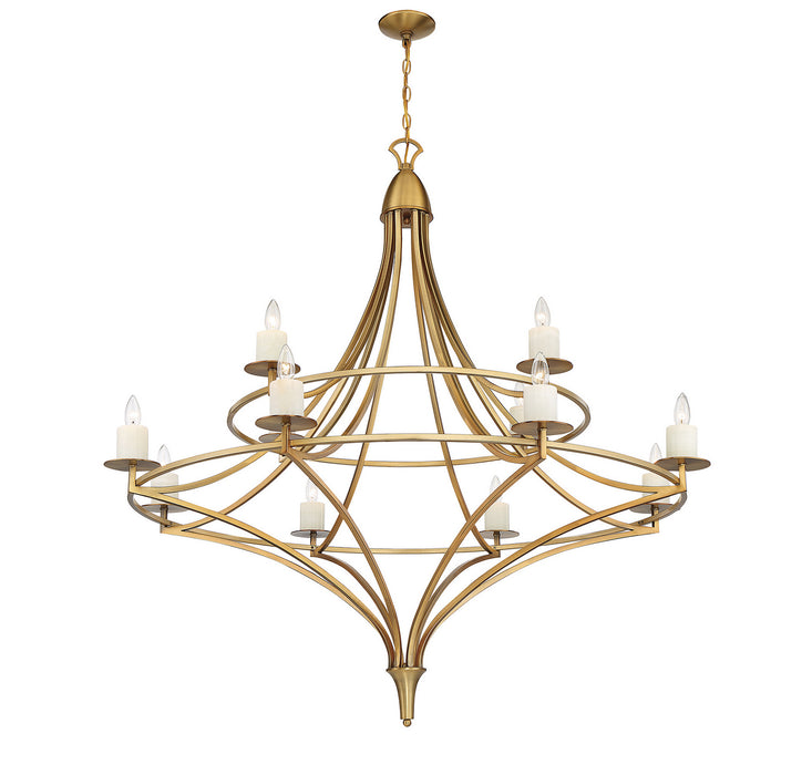 Savoy House 1-1672-12-322 12 Light Chandelier, Warm Brass