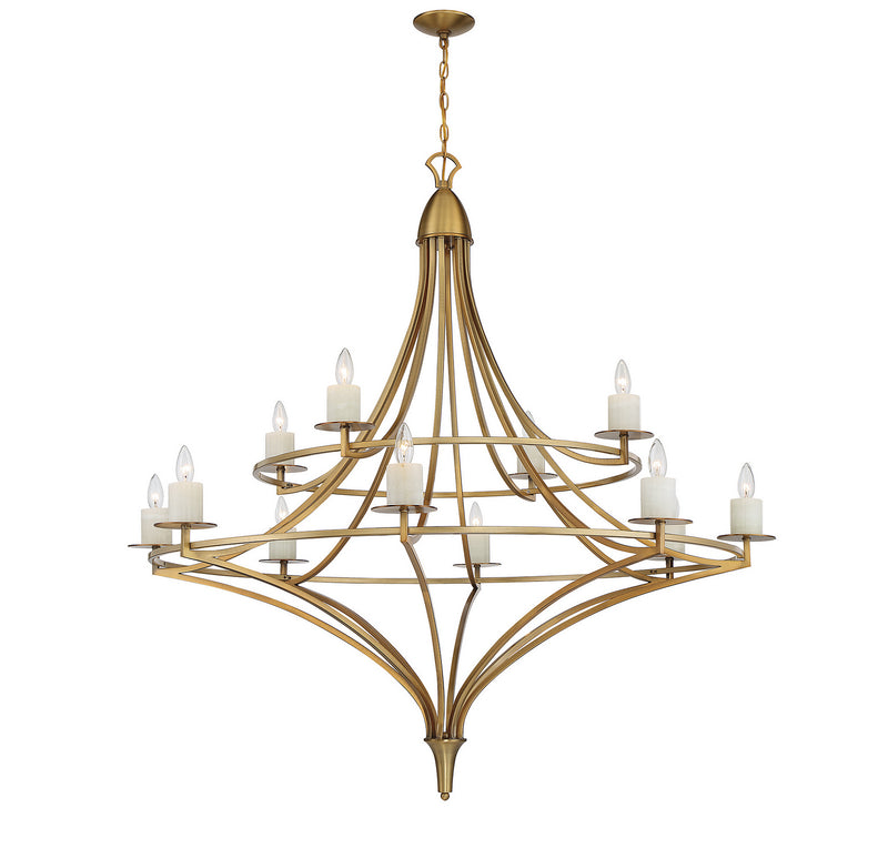 Savoy House 1-1672-12-322 12 Light Chandelier, Warm Brass