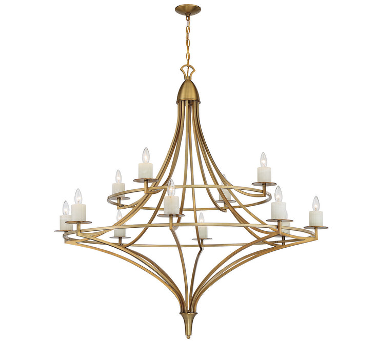 Savoy House 1-1672-12-322 12 Light Chandelier, Warm Brass