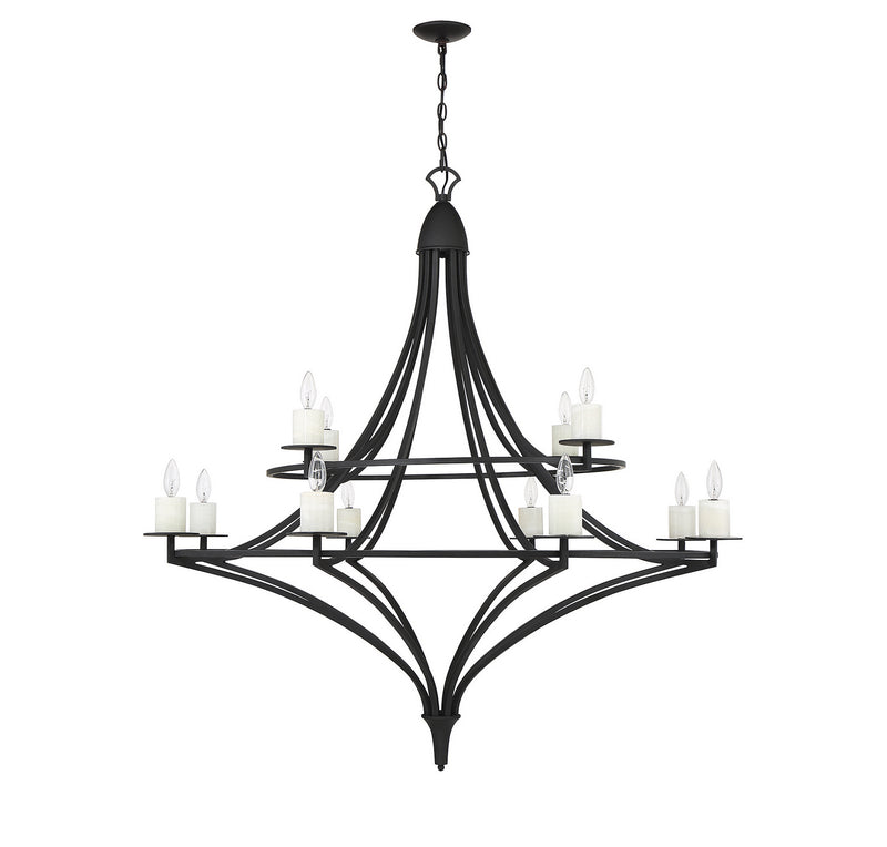 Savoy House 1-1672-12-89 12 Light Chandelier, Matte Black