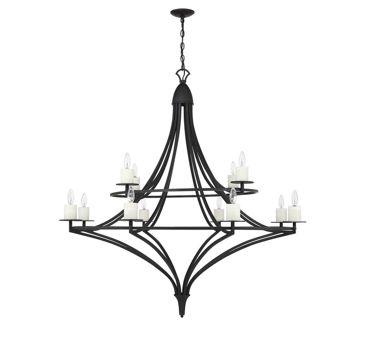 Savoy House 1-1672-12-89 12 Light Chandelier, Matte Black