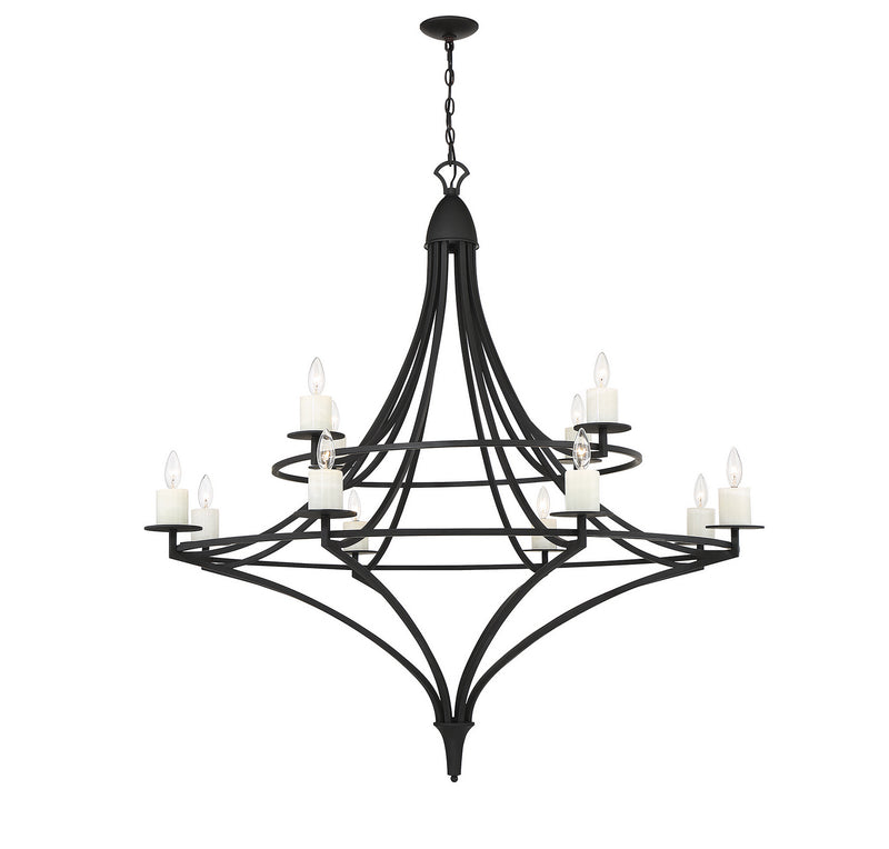Savoy House 1-1672-12-89 12 Light Chandelier, Matte Black