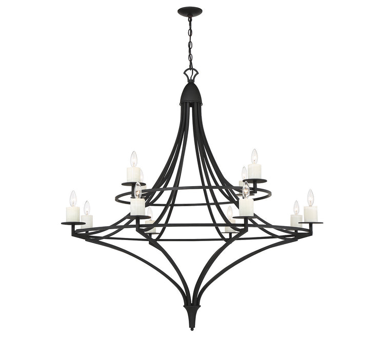 Savoy House 1-1672-12-89 12 Light Chandelier, Matte Black