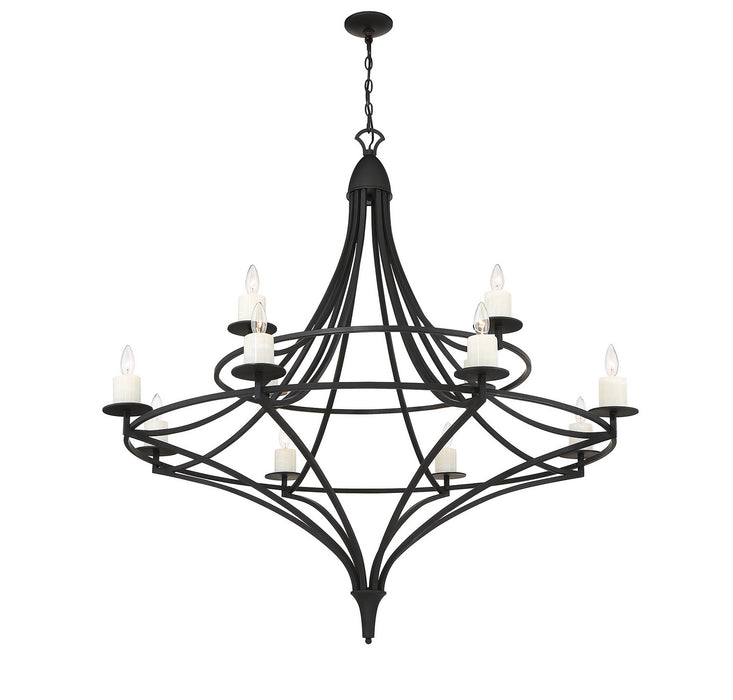 Savoy House 1-1672-12-89 12 Light Chandelier, Matte Black