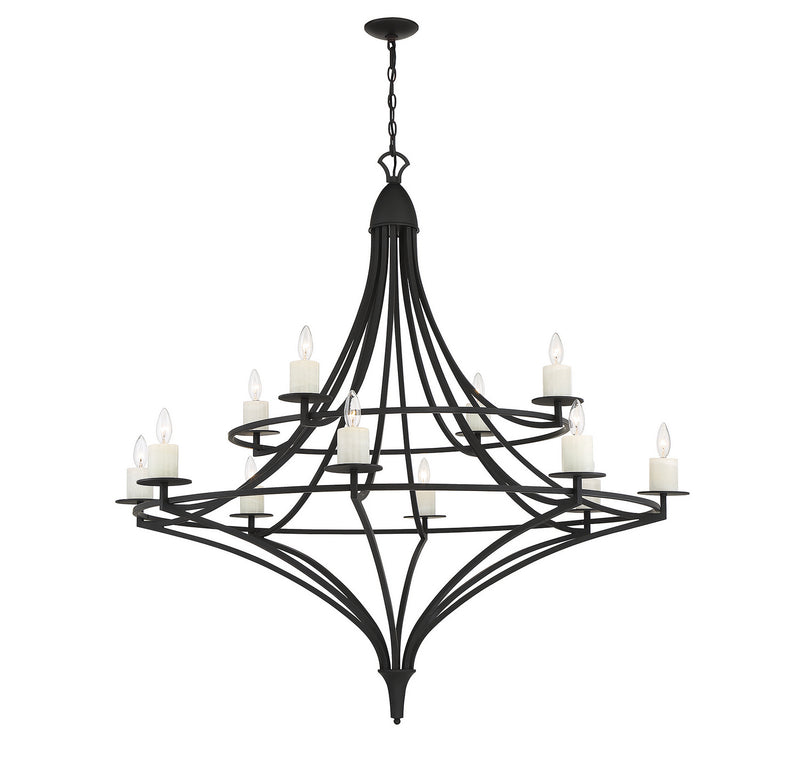 Savoy House 1-1672-12-89 12 Light Chandelier, Matte Black