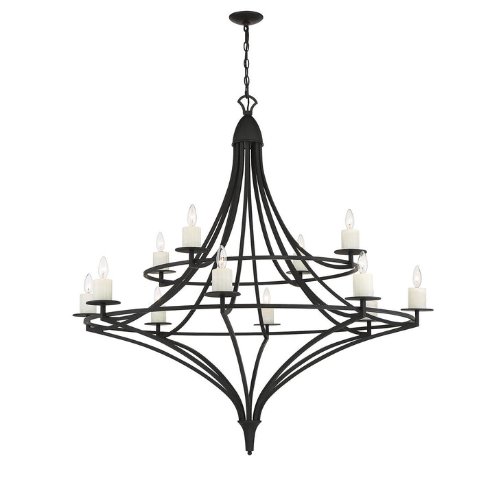 Savoy House 1-1672-12-89 12 Light Chandelier, Matte Black