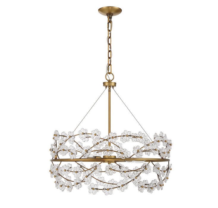 Savoy House 1-1727-5-322 Five Light Chandelier, Warm Brass
