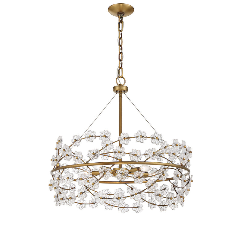 Savoy House 1-1727-5-322 Five Light Chandelier, Warm Brass