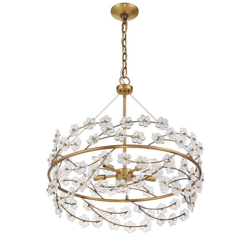 Savoy House 1-1727-5-322 Five Light Chandelier, Warm Brass