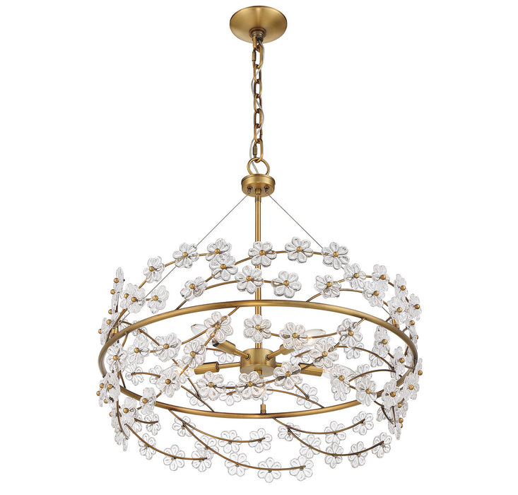 Savoy House 1-1727-5-322 Five Light Chandelier, Warm Brass