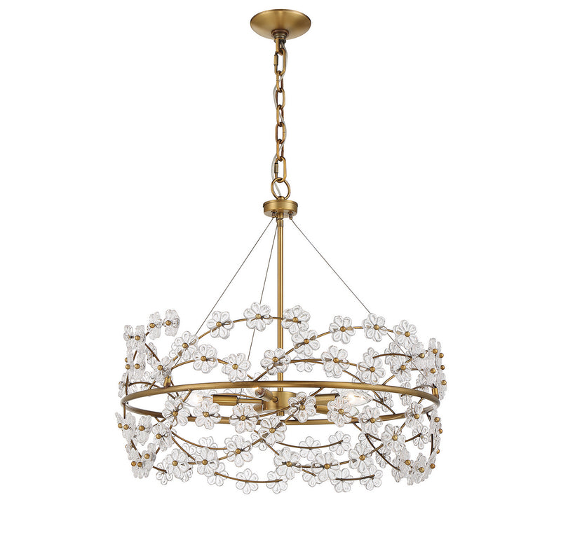 Savoy House 1-1727-5-322 Five Light Chandelier, Warm Brass