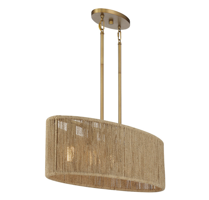 Savoy House 1-1738-5-320 Five Light Chandelier, Warm Brass and Rope