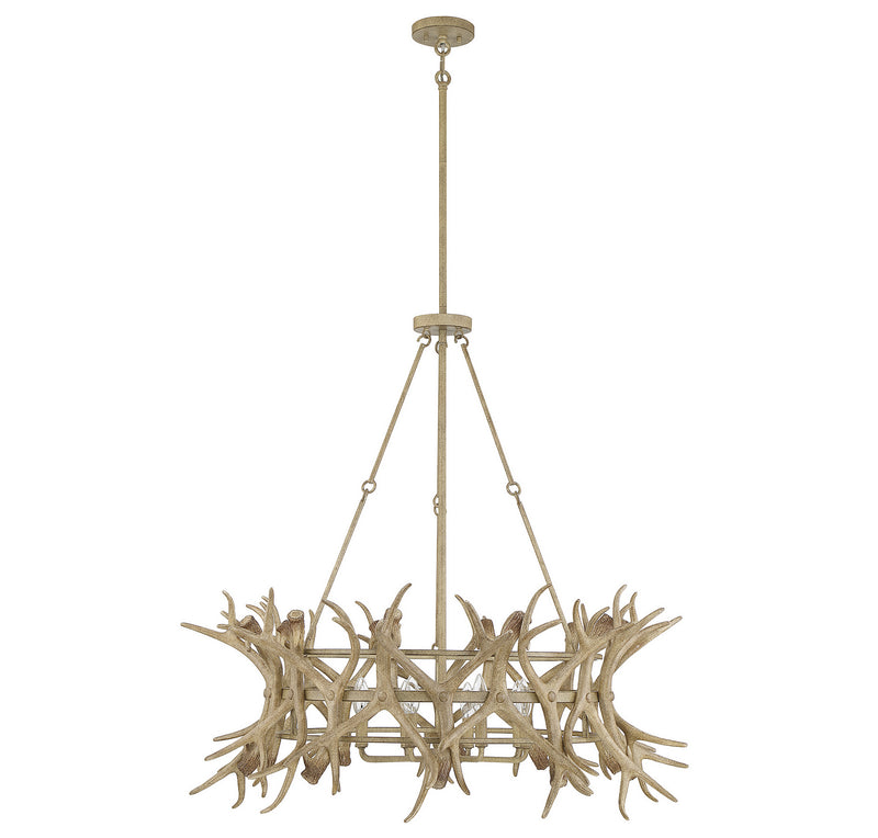 Savoy House 1-1760-8-198 Eight Light Chandelier, Natural Antler