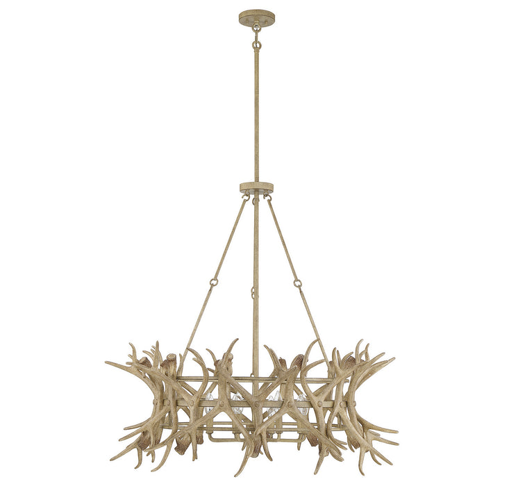 Savoy House 1-1760-8-198 Eight Light Chandelier, Natural Antler