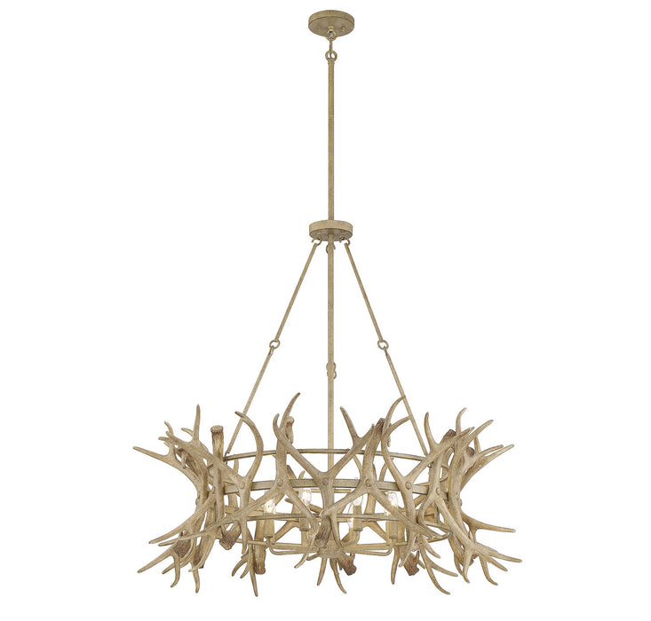 Savoy House 1-1760-8-198 Eight Light Chandelier, Natural Antler
