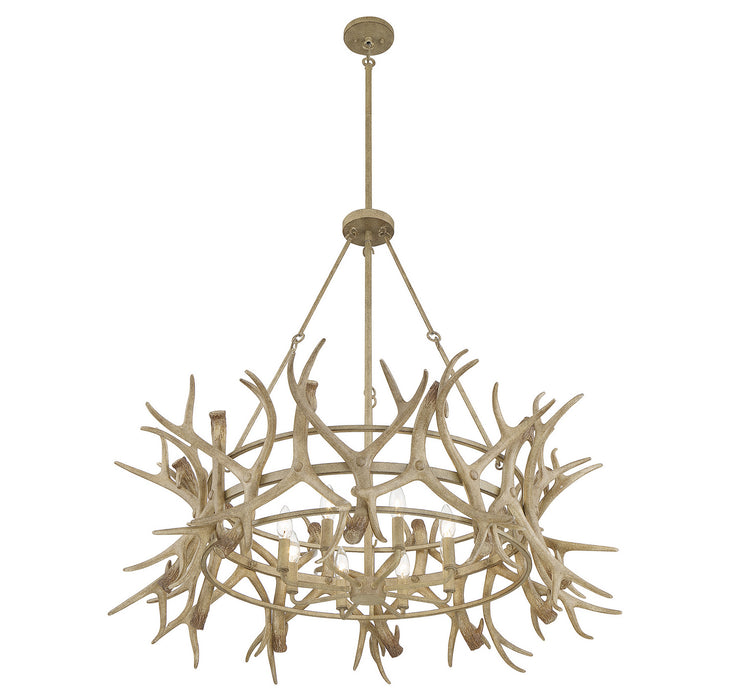 Savoy House 1-1760-8-198 Eight Light Chandelier, Natural Antler