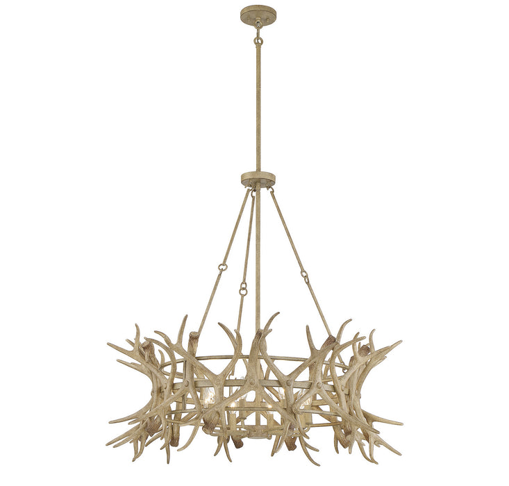 Savoy House 1-1760-8-198 Eight Light Chandelier, Natural Antler