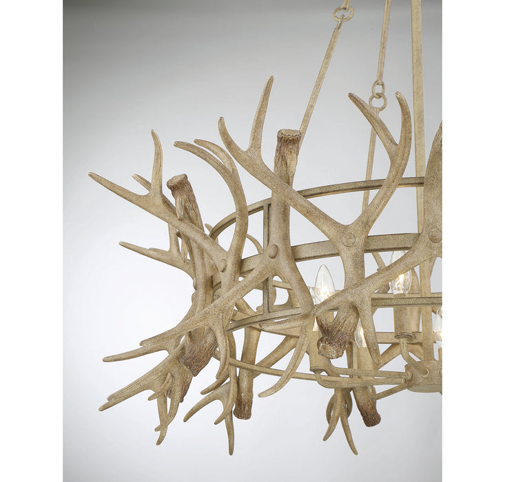 Savoy House 1-1760-8-198 Eight Light Chandelier, Natural Antler