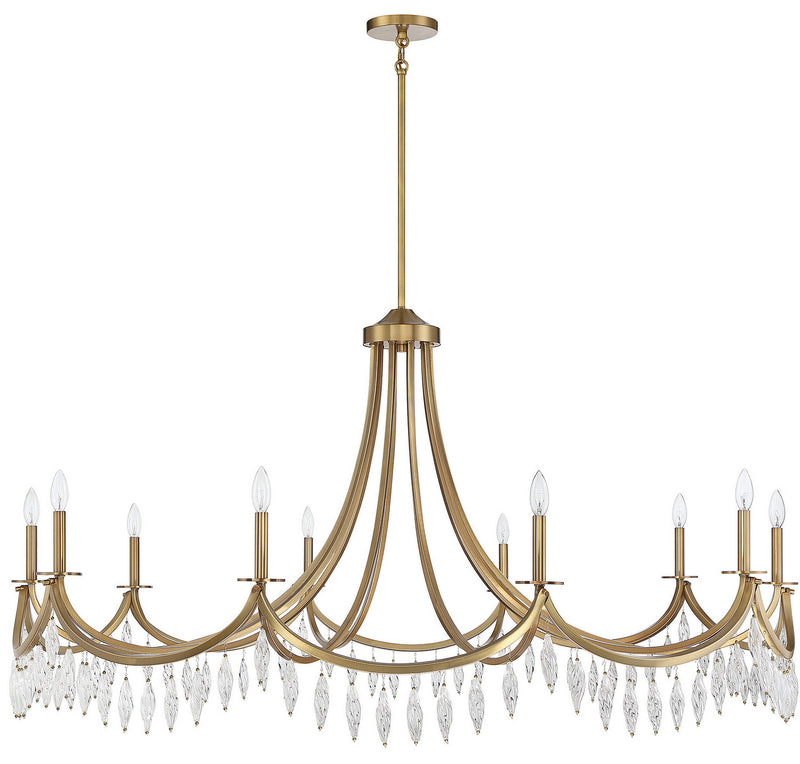 Savoy House 1-1805-10-322 Ten Light Chandelier, Warm Brass