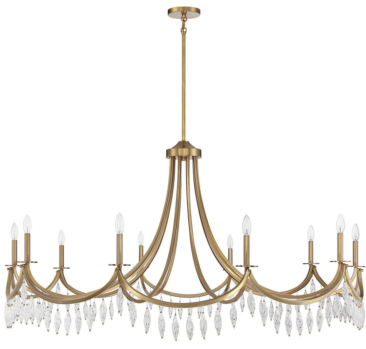 Savoy House 1-1805-10-322 Ten Light Chandelier, Warm Brass