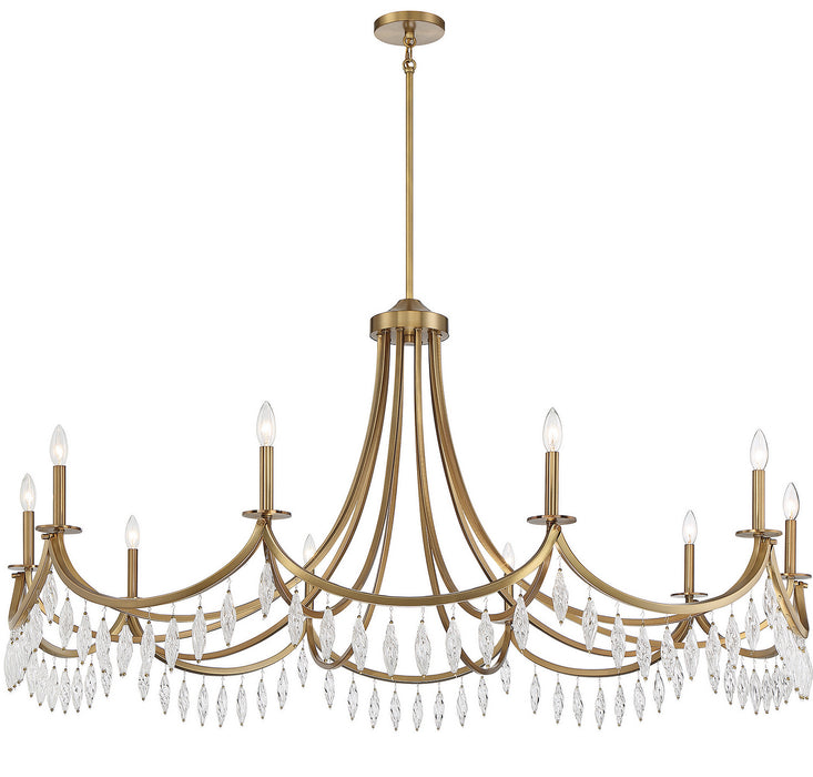 Savoy House 1-1805-10-322 Ten Light Chandelier, Warm Brass