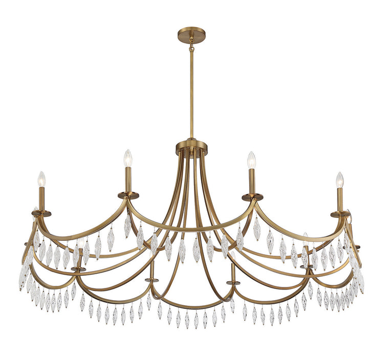 Savoy House 1-1805-10-322 Ten Light Chandelier, Warm Brass