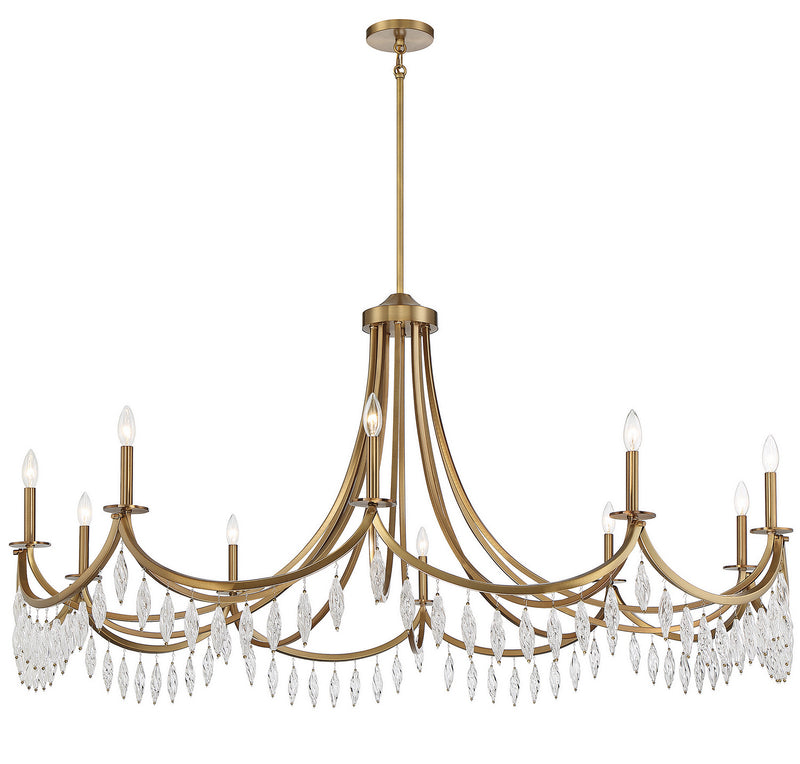 Savoy House 1-1805-10-322 Ten Light Chandelier, Warm Brass