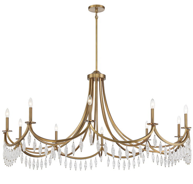 Savoy House 1-1805-10-322 Ten Light Chandelier, Warm Brass
