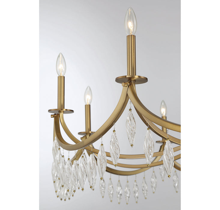 Savoy House 1-1805-10-322 Ten Light Chandelier, Warm Brass