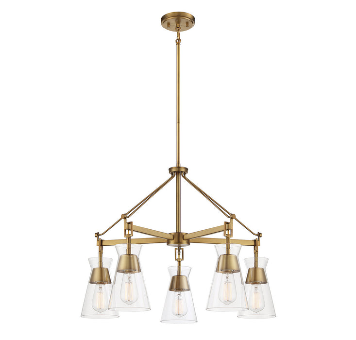 Savoy House 1-1832-5-322 Five Light Chandelier, Warm Brass