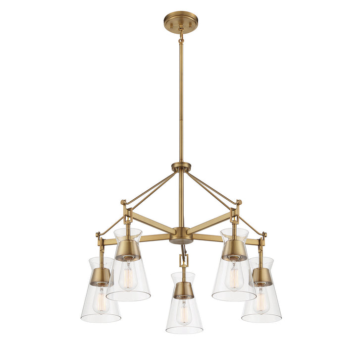 Savoy House 1-1832-5-322 Five Light Chandelier, Warm Brass