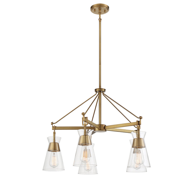 Savoy House 1-1832-5-322 Five Light Chandelier, Warm Brass