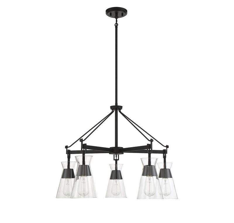 Savoy House 1-1832-5-89 Five Light Chandelier, Matte Black