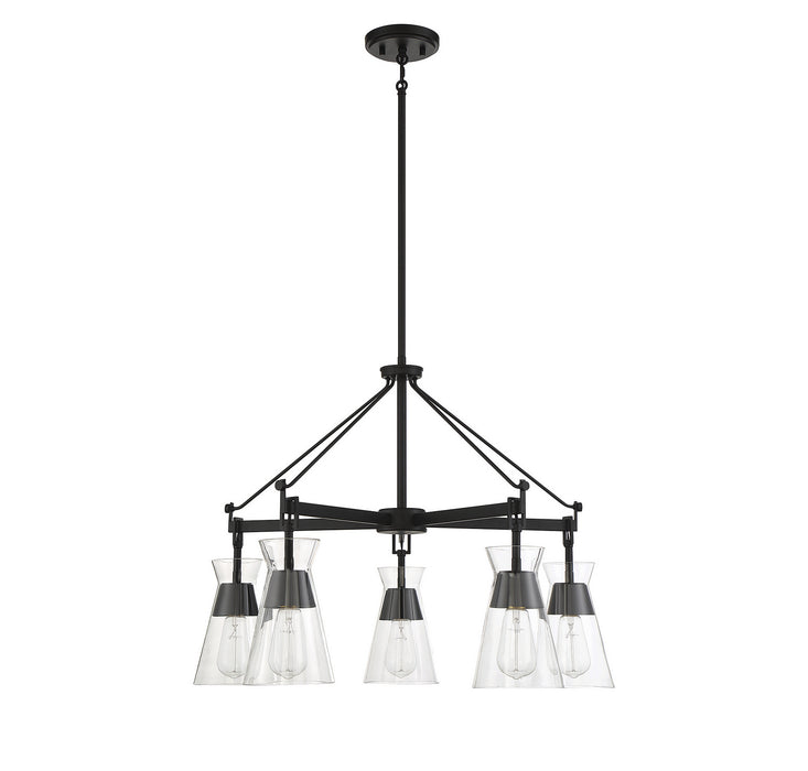 Savoy House 1-1832-5-89 Five Light Chandelier, Matte Black
