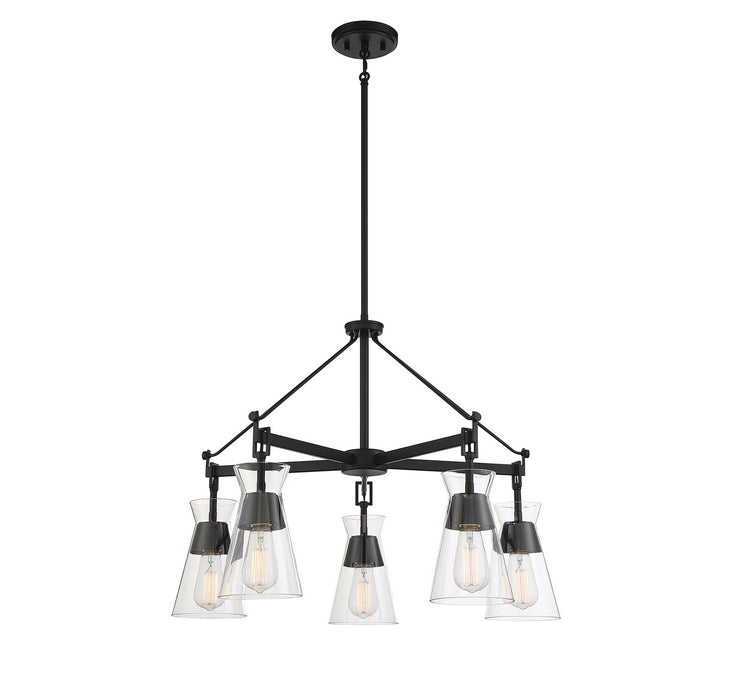 Savoy House 1-1832-5-89 Five Light Chandelier, Matte Black
